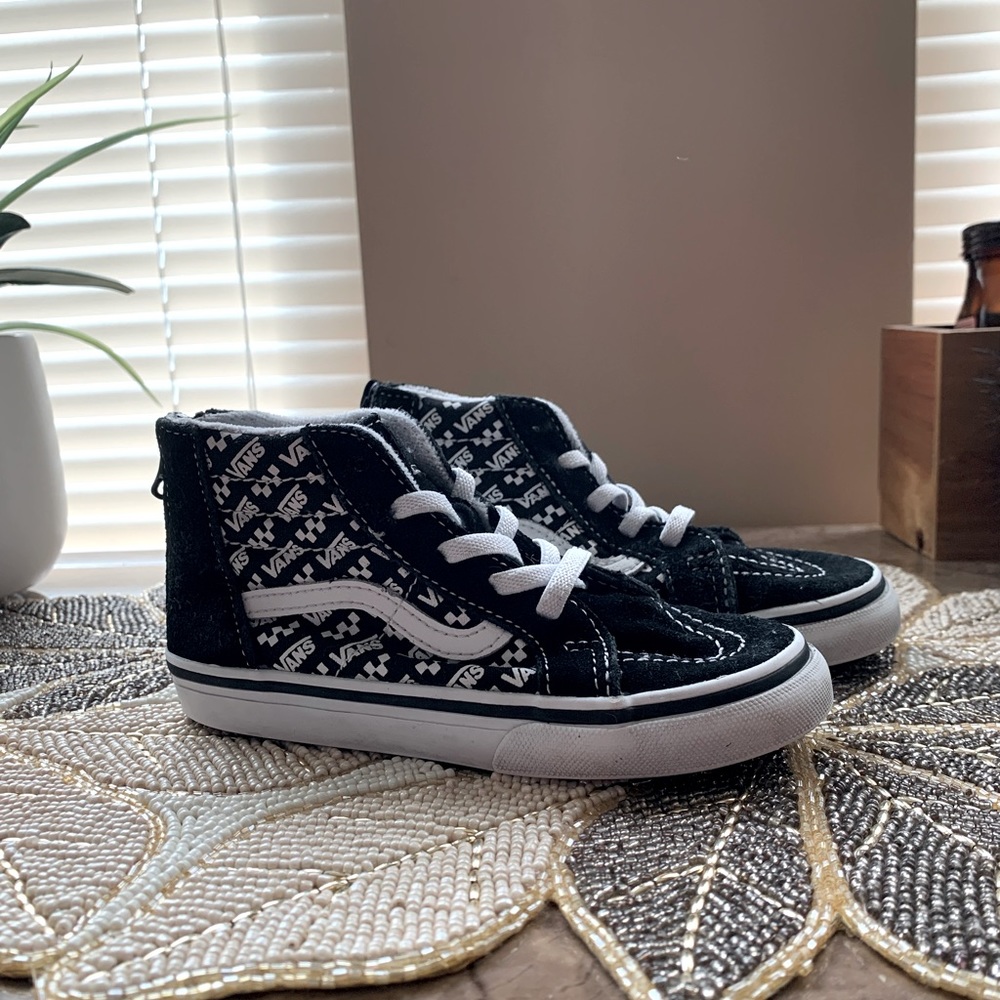 Vans high tops black & white size 10 toddler